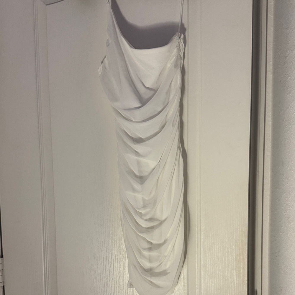 White Ruched Dress